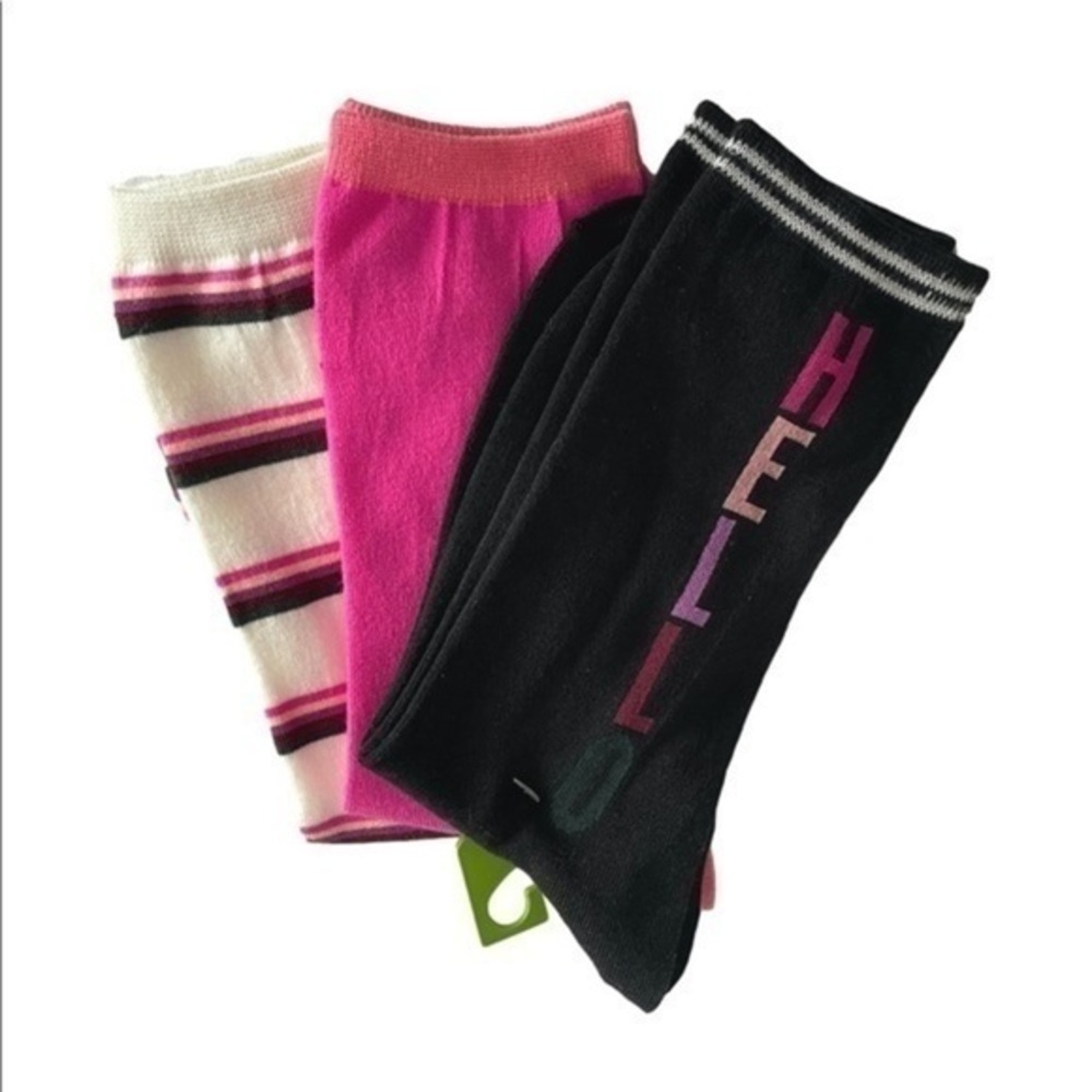 Kate Spade “Hello” Stripe Crew Socks 3-Pack NWT